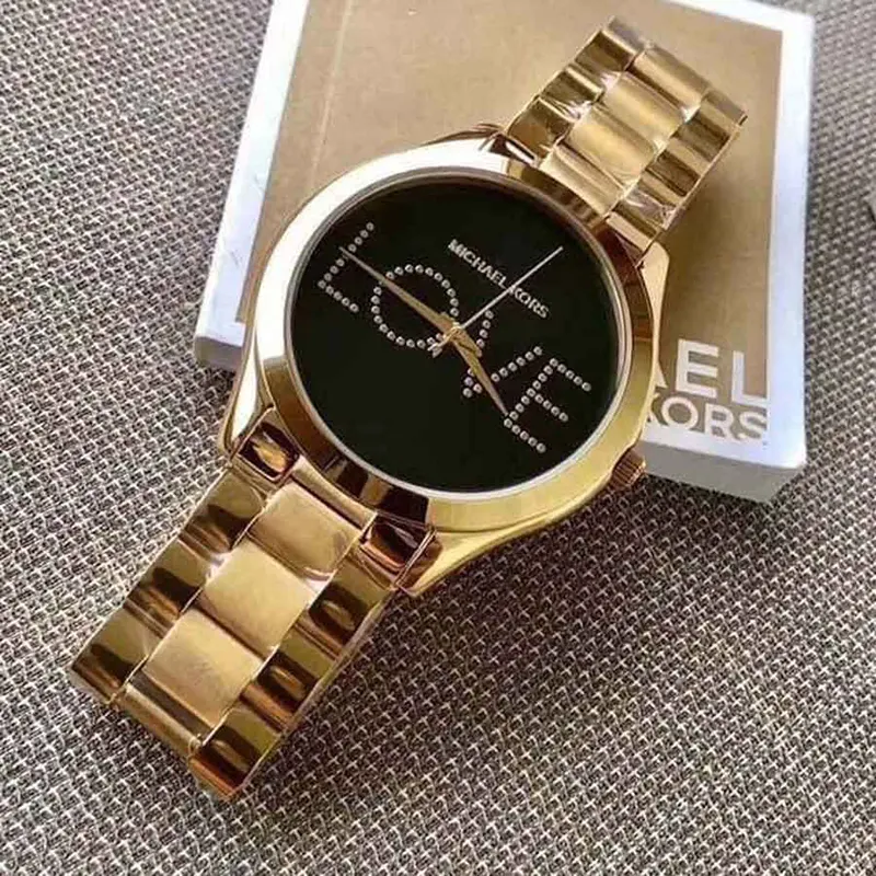 Michael Kors Slim Runway Gold-tone Ladies Watch- MK3803